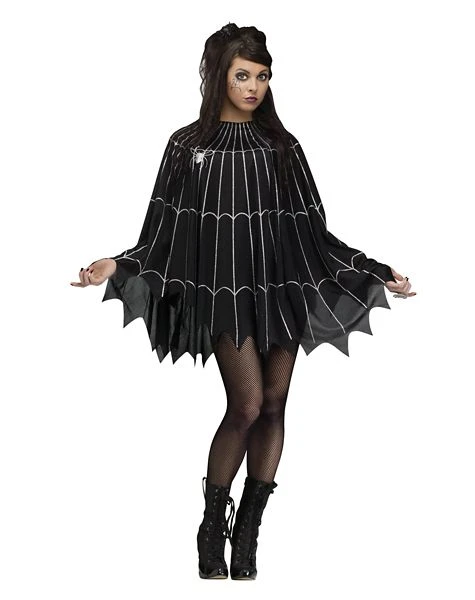 Spirit Halloween Adult Plus Size Spider Web Poncho Costume 3 Spirit Halloween Adult Plus Size Spider Web Poncho Costume