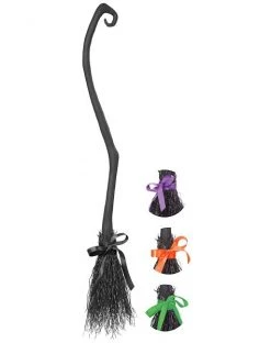 Spirit Halloween Witch Broom With Colored Bows