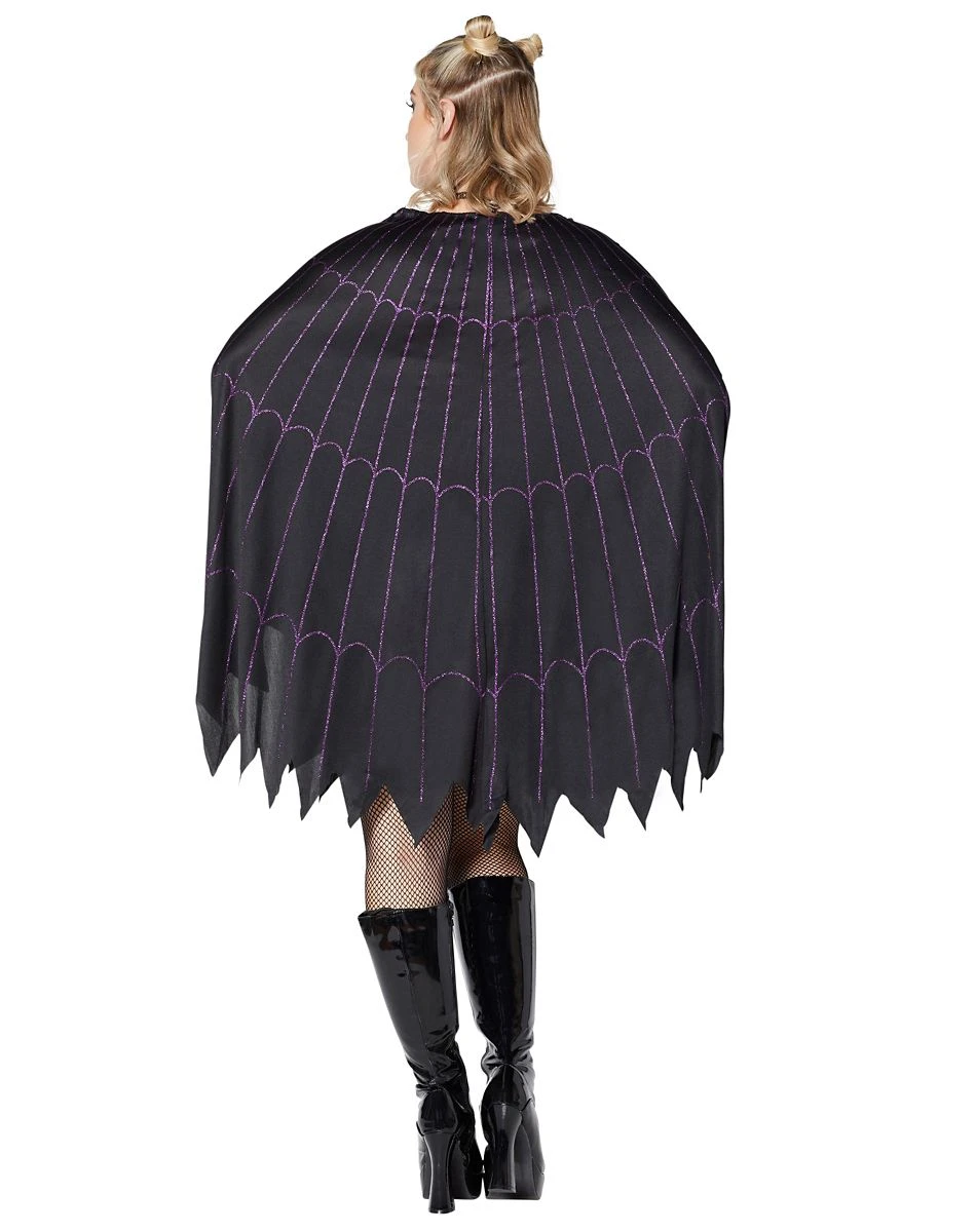 Spirit Halloween Spider Web Black and Purple Poncho 5 Spirit Halloween Spider Web Black and Purple Poncho - Image 3