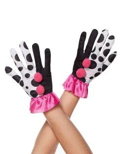 Spirit Halloween Harlequin Clown Ruffle Gloves
