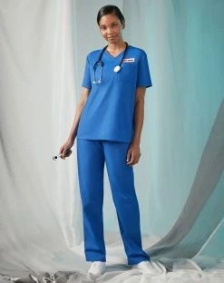Spirit Halloween Adult Blue Medical Scrubs Costume