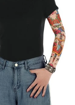Spirit Halloween Punk Flower Sleeve Tattoo