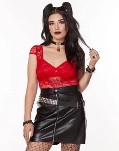 Spirit Halloween Lace Trim Plus Size Bodysuit -HALLOWEEN COSTUMES Sales 07603053 a