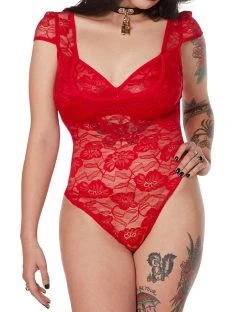 Spirit Halloween Lace Trim Plus Size Bodysuit -HALLOWEEN COSTUMES Sales 07603053 b