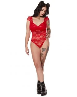 Spirit Halloween Lace Trim Plus Size Bodysuit -HALLOWEEN COSTUMES Sales 07603053 c